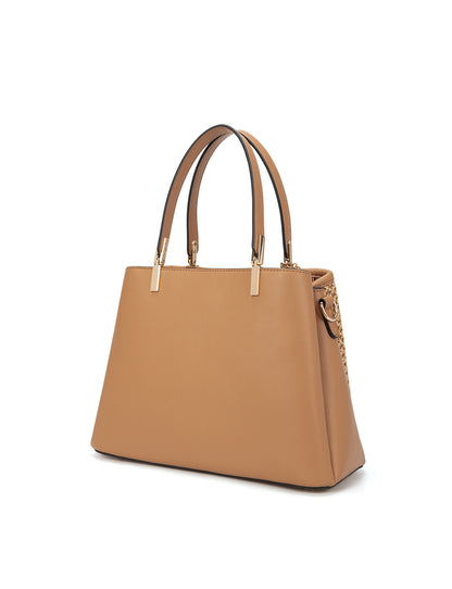 SYDNEY TRIPLE COMPARTMENT BAG WITH RAFFIA DETAIL AND XBODY STRAP - NATURAL