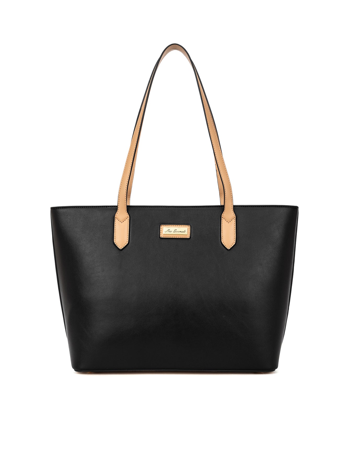 ELIZABETH TOTE - BLACK & CAMEL