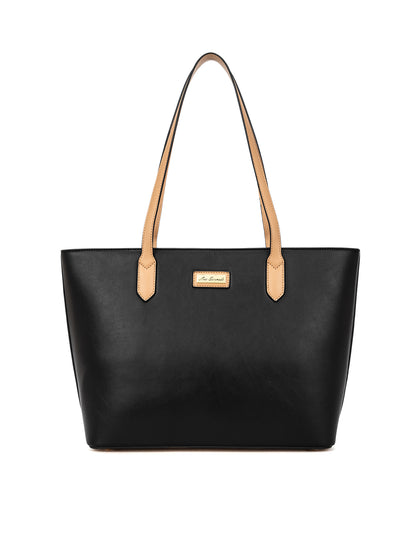 ELIZABETH TOTE - BLACK & CAMEL
