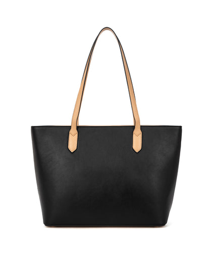 ELIZABETH TOTE - BLACK & CAMEL