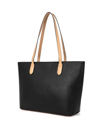 ELIZABETH TOTE - BLACK & CAMEL