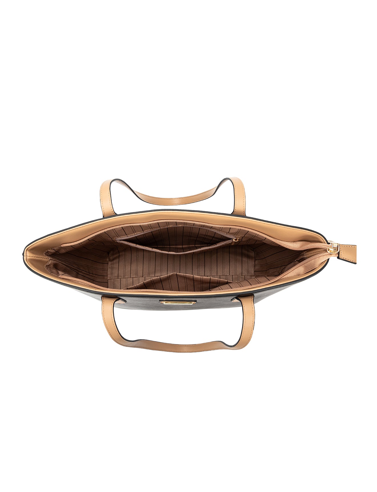 ELIZABETH TOTE - BLACK & CAMEL
