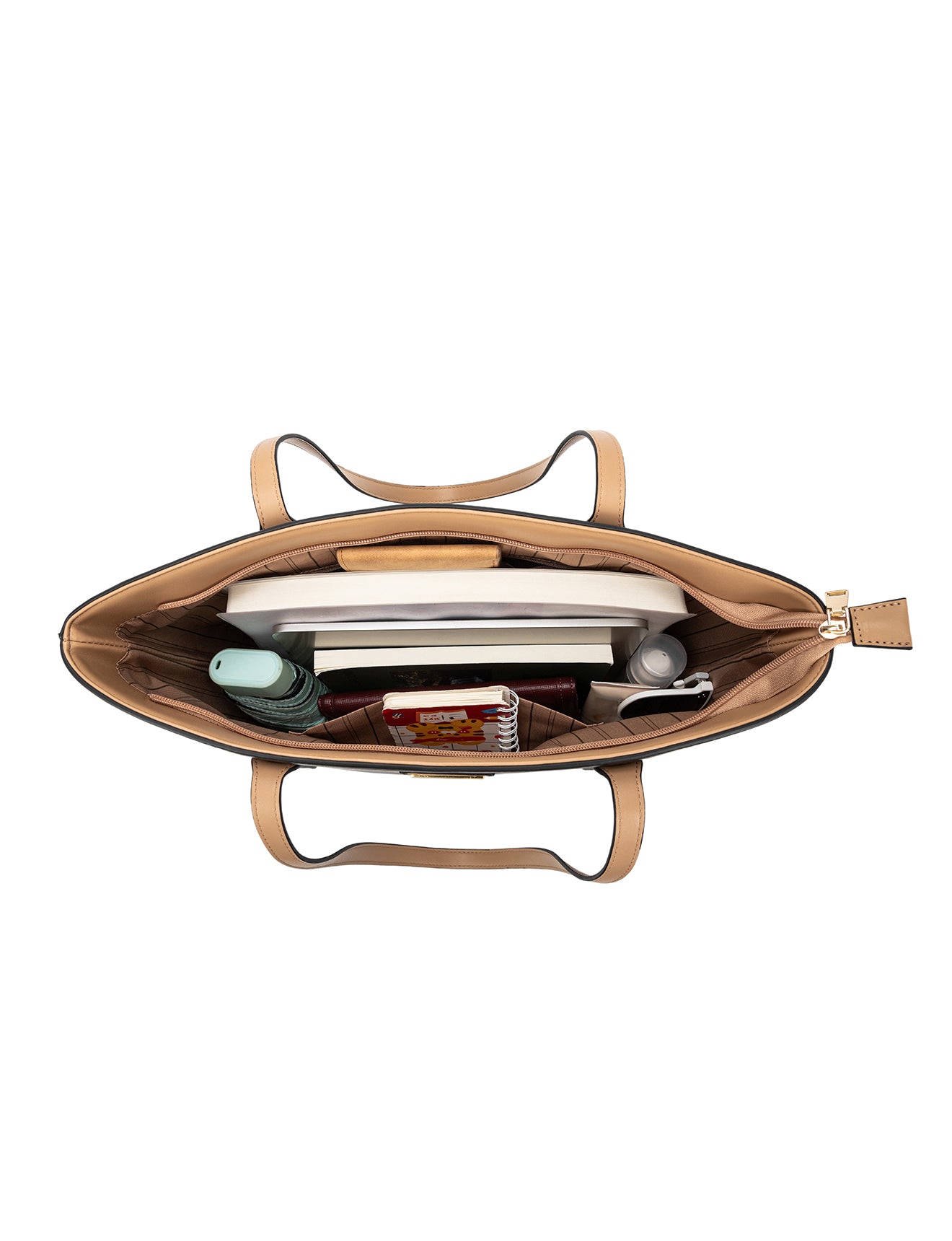 ELIZABETH TOTE - BLACK & CAMEL