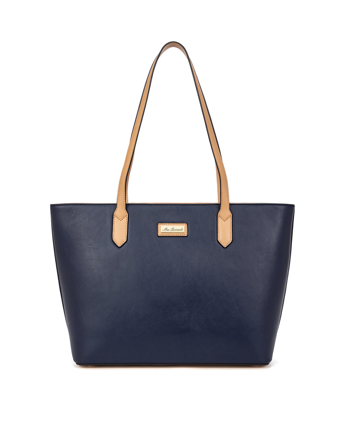 ELIZABETH TOTE - NAVY & CAMEL