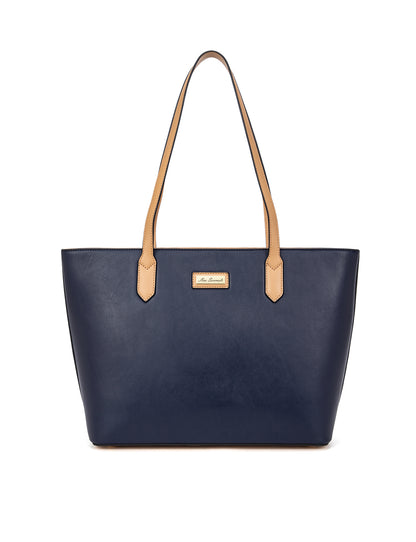ELIZABETH TOTE - NAVY & CAMEL
