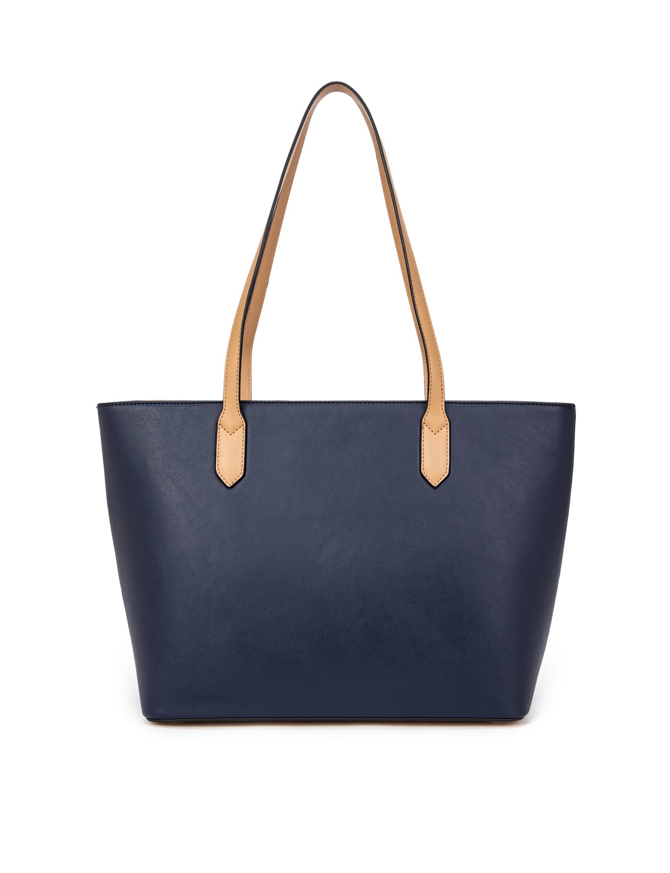 ELIZABETH TOTE - NAVY & CAMEL