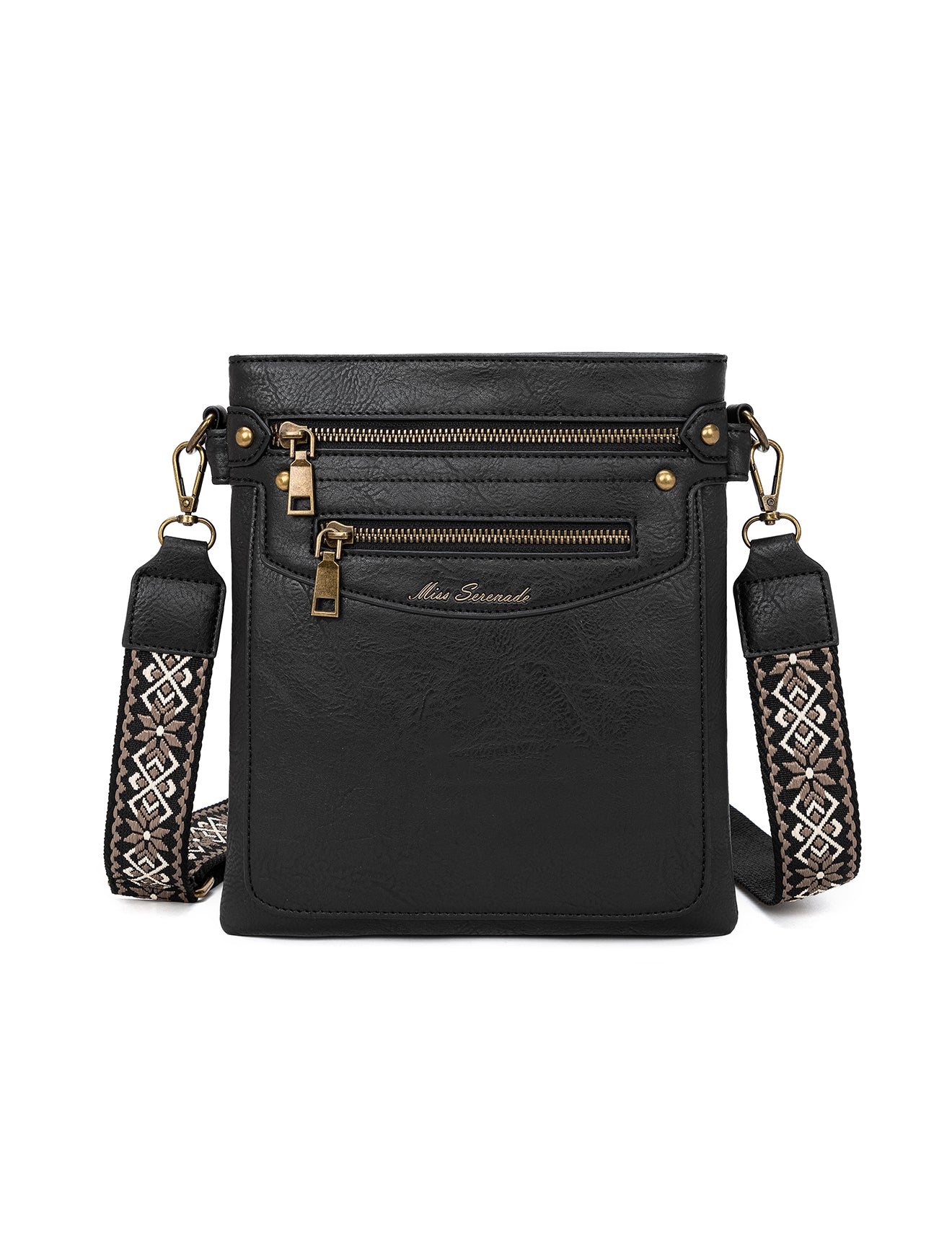 ERIN TRIPLE COMPARTMENT XBODY BAG - BLACK