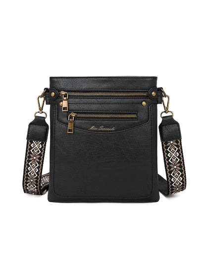 ERIN TRIPLE COMPARTMENT XBODY BAG - BLACK