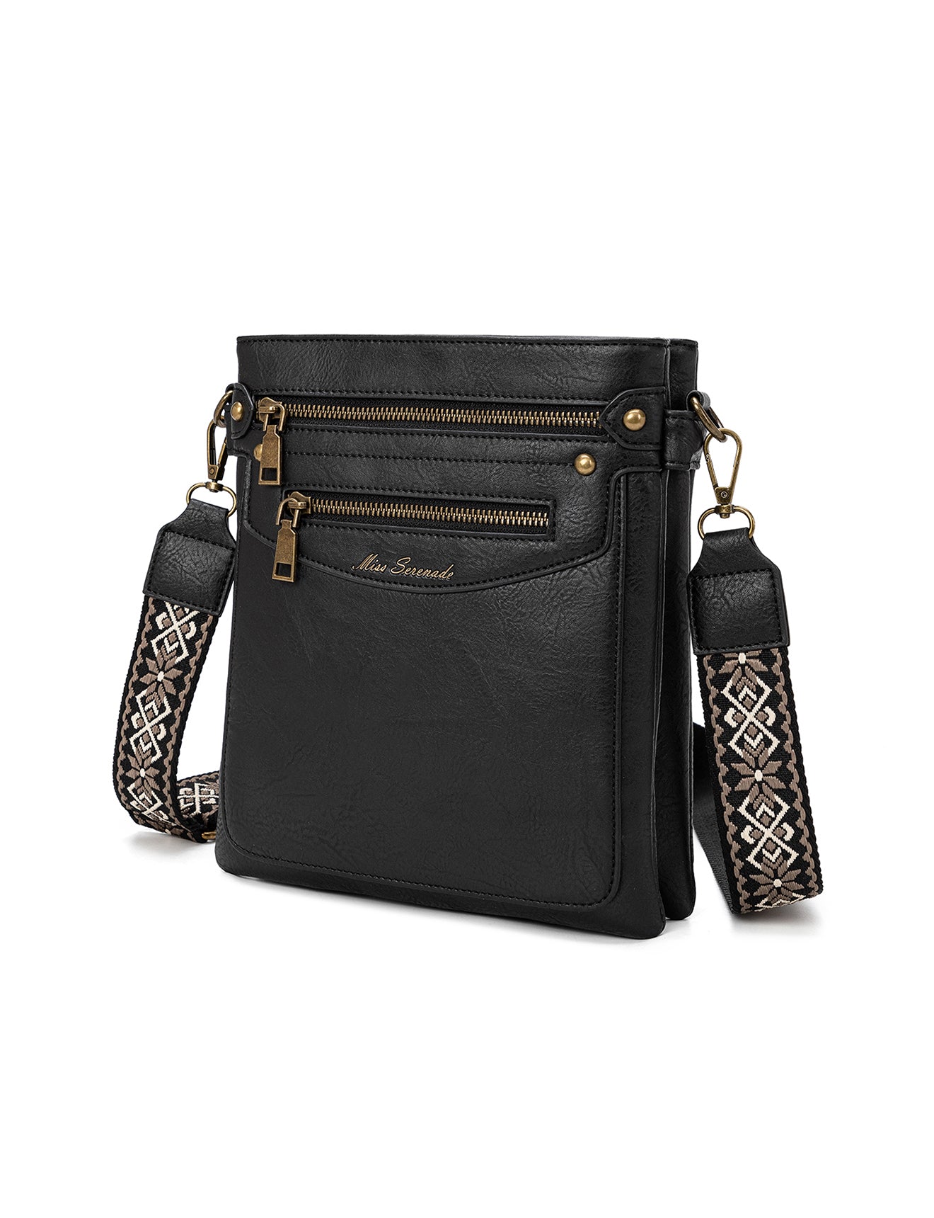 ERIN TRIPLE COMPARTMENT XBODY BAG - BLACK