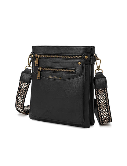 ERIN TRIPLE COMPARTMENT XBODY BAG - BLACK