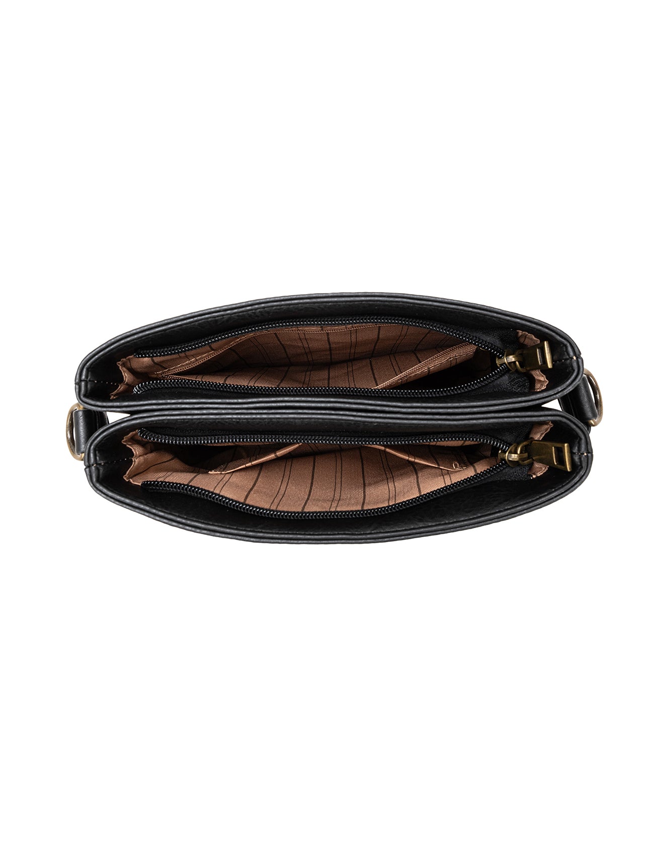 ERIN TRIPLE COMPARTMENT XBODY BAG - BLACK