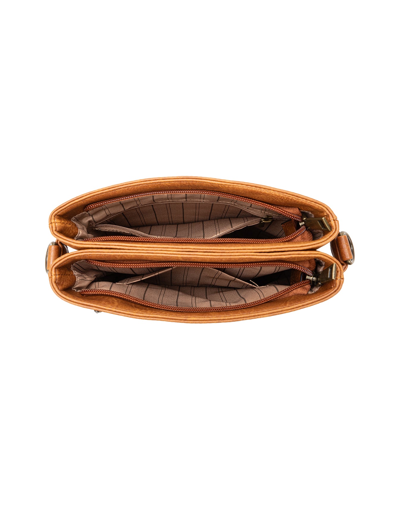 ERIN TRIPLE COMPARTMENT XBODY BAG - TAN