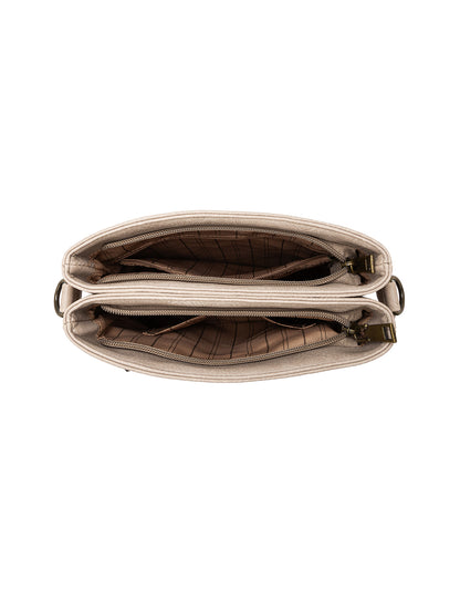 ERIN TRIPLE COMPARTMENT XBODY BAG - TAUPE
