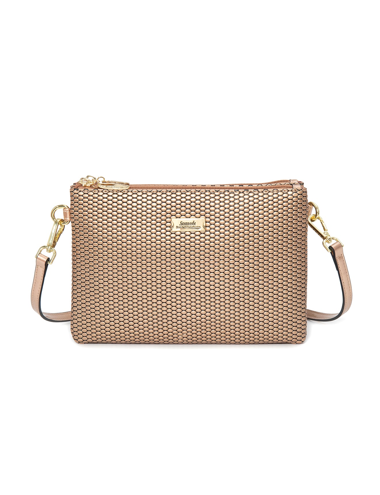 Cosmopolitan Vegan Leather Cross Body Bag- Rose Gold