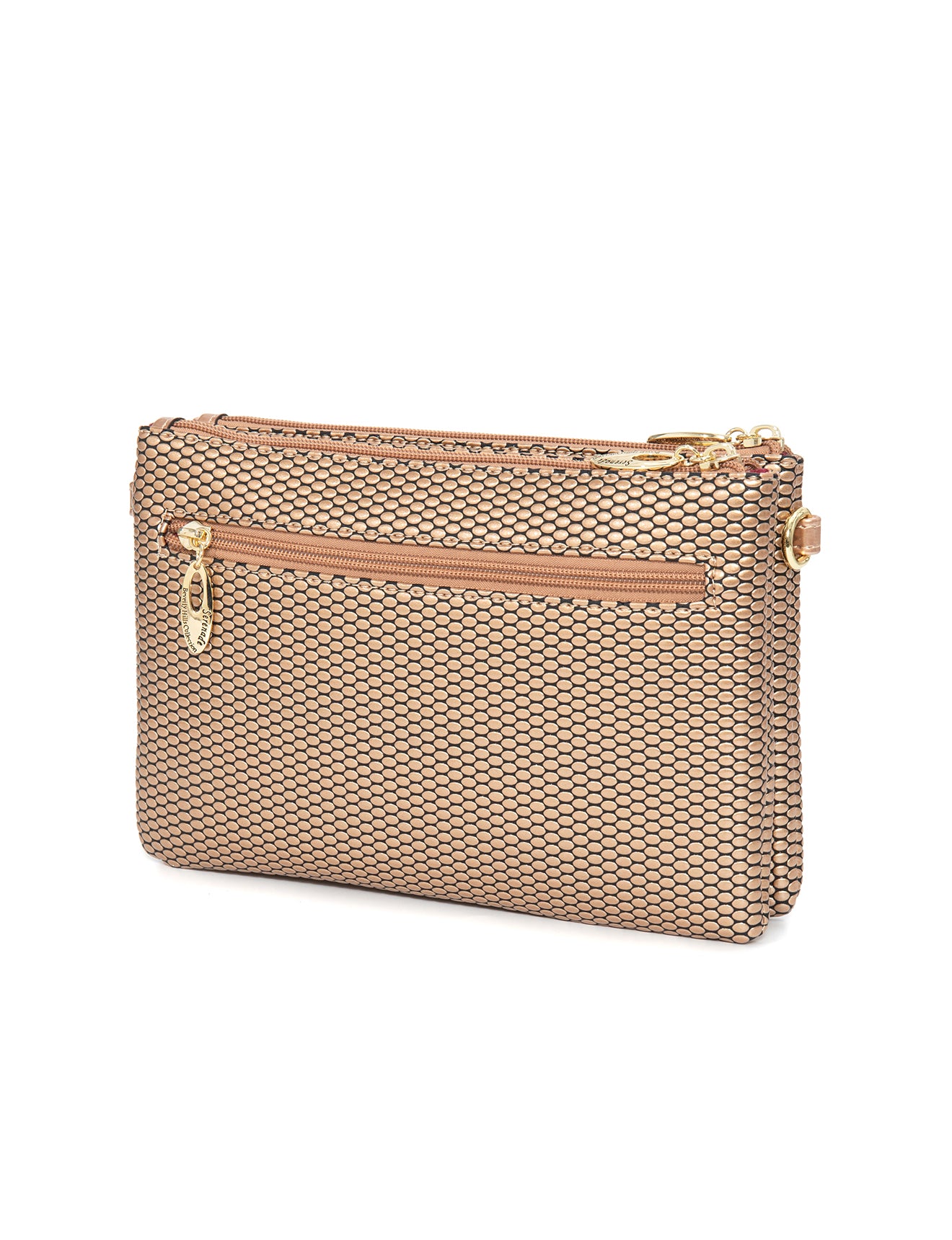 Cosmopolitan Vegan Leather Cross Body Bag- Rose Gold