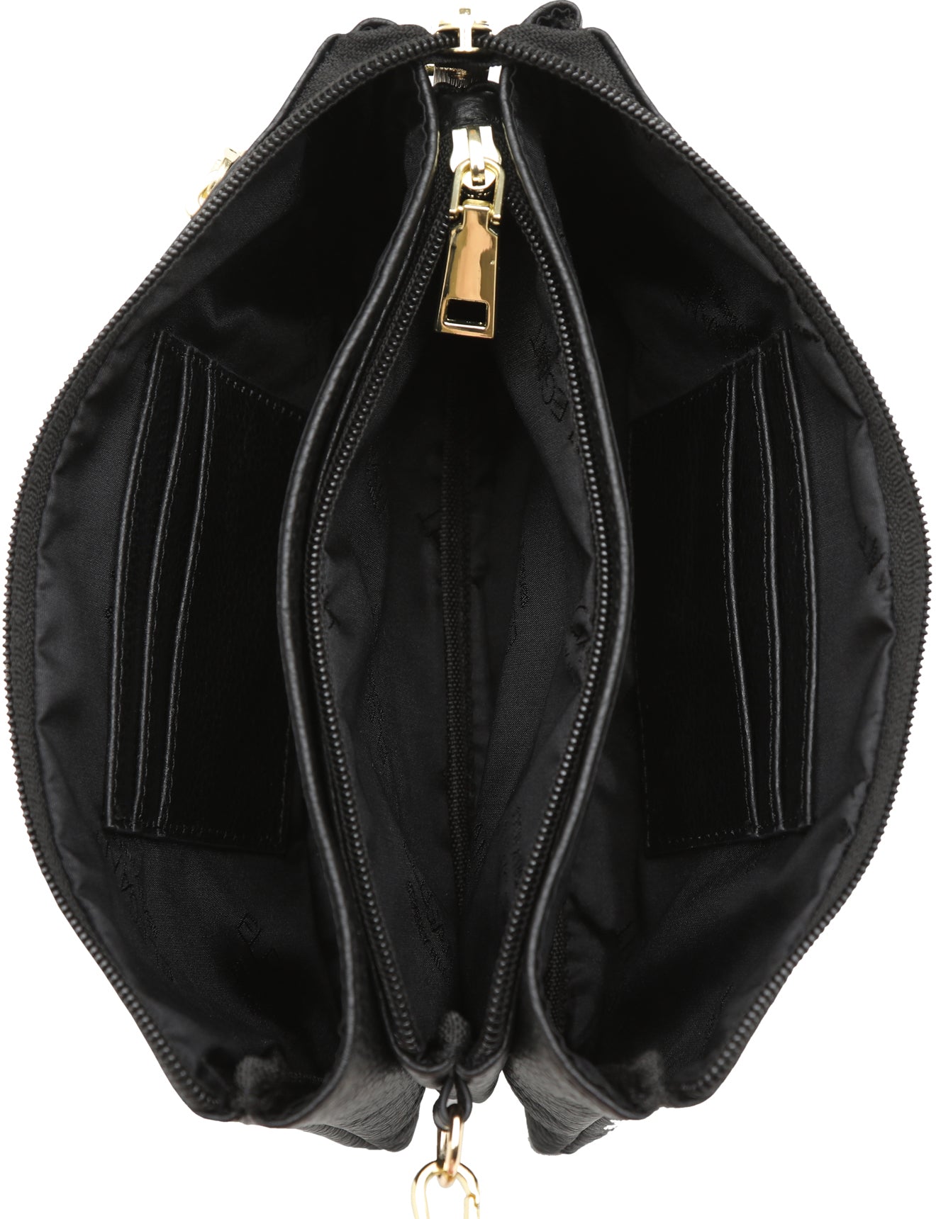 CANDICE LEATHER WALLET WITH SHOULDER STRAP- E1-0809-BLK/CAM