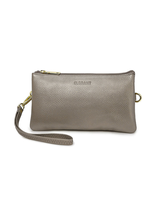 CANDICE LEATHER WALLET WITH SHOULDER STRAP- E1-0809-PEW