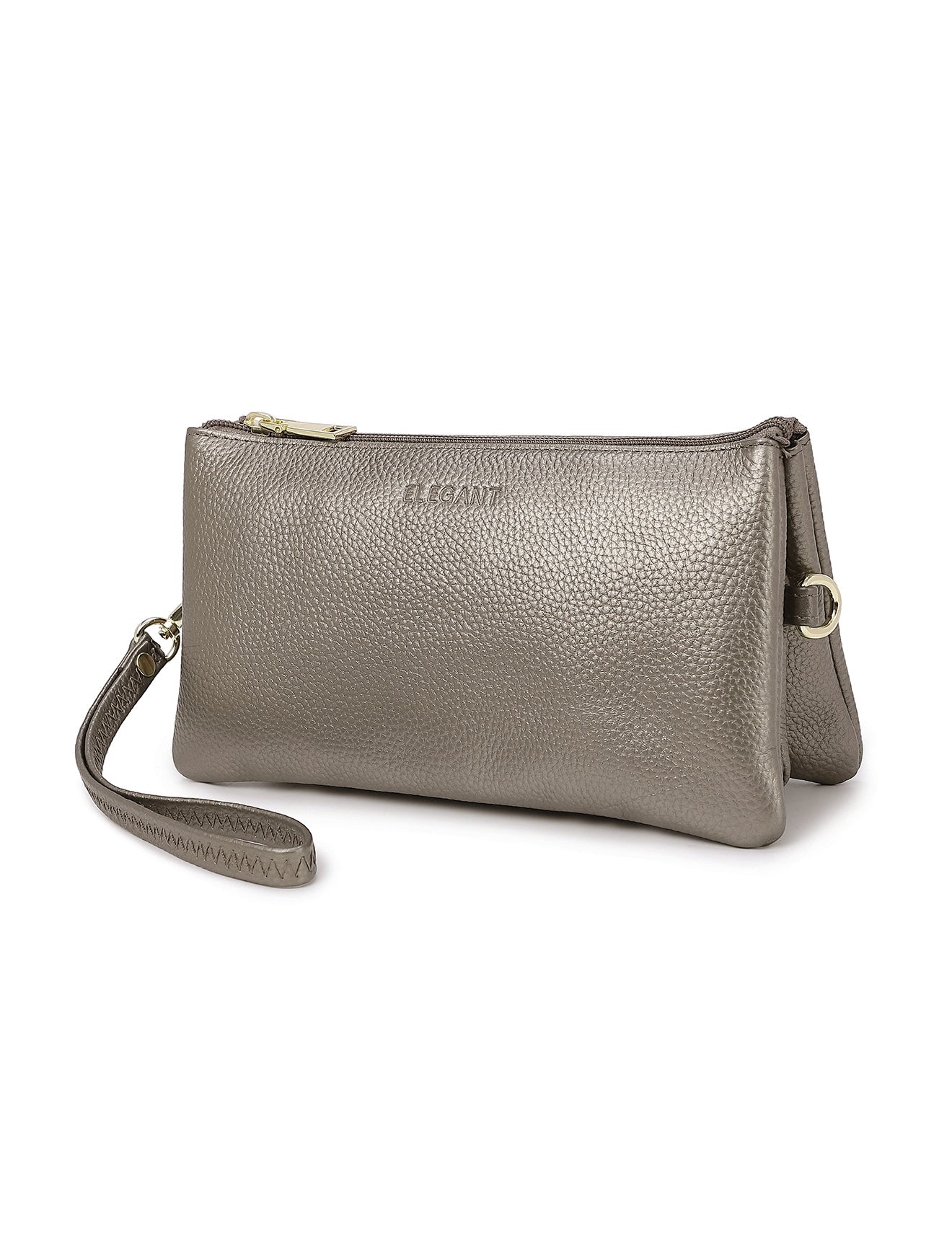 CANDICE LEATHER WALLET WITH SHOULDER STRAP- E1-0809-PEW