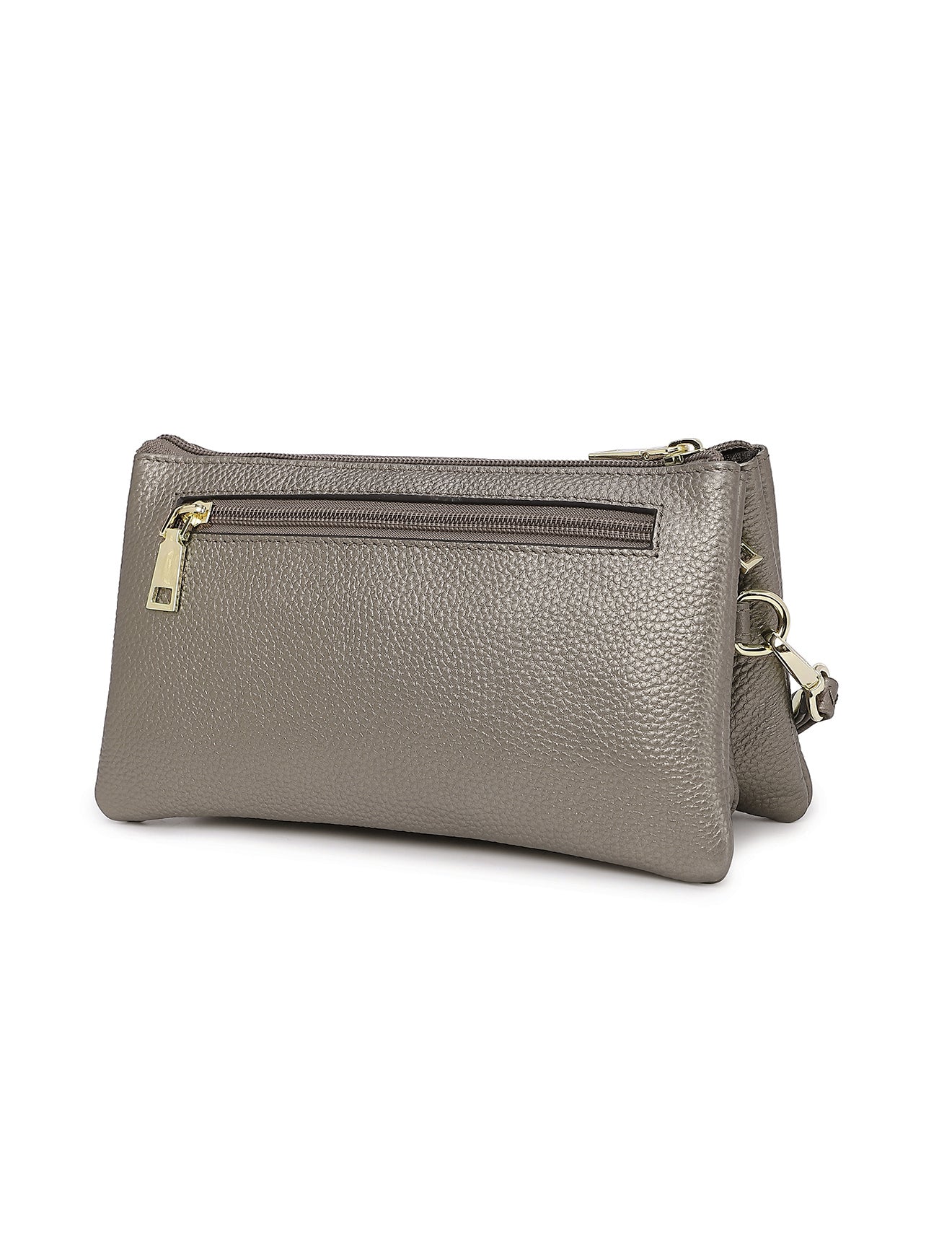 CANDICE LEATHER WALLET WITH SHOULDER STRAP- E1-0809-PEW