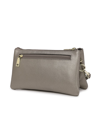 CANDICE LEATHER WALLET WITH SHOULDER STRAP- E1-0809-PEW