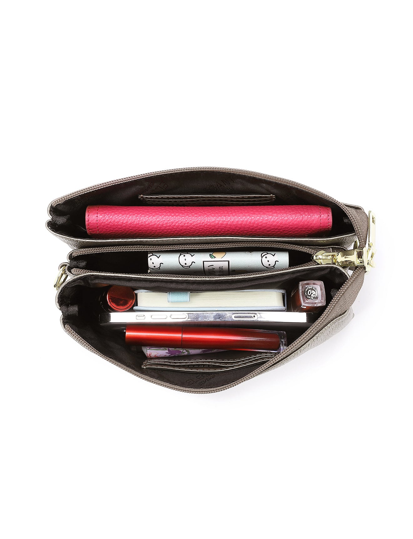 CANDICE LEATHER WALLET WITH SHOULDER STRAP- E1-0809-PEW