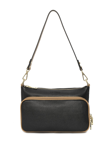 FELICITY LEATHER XBODY BAG- E1-0814A-BLK/CAM – Serenade-Leather