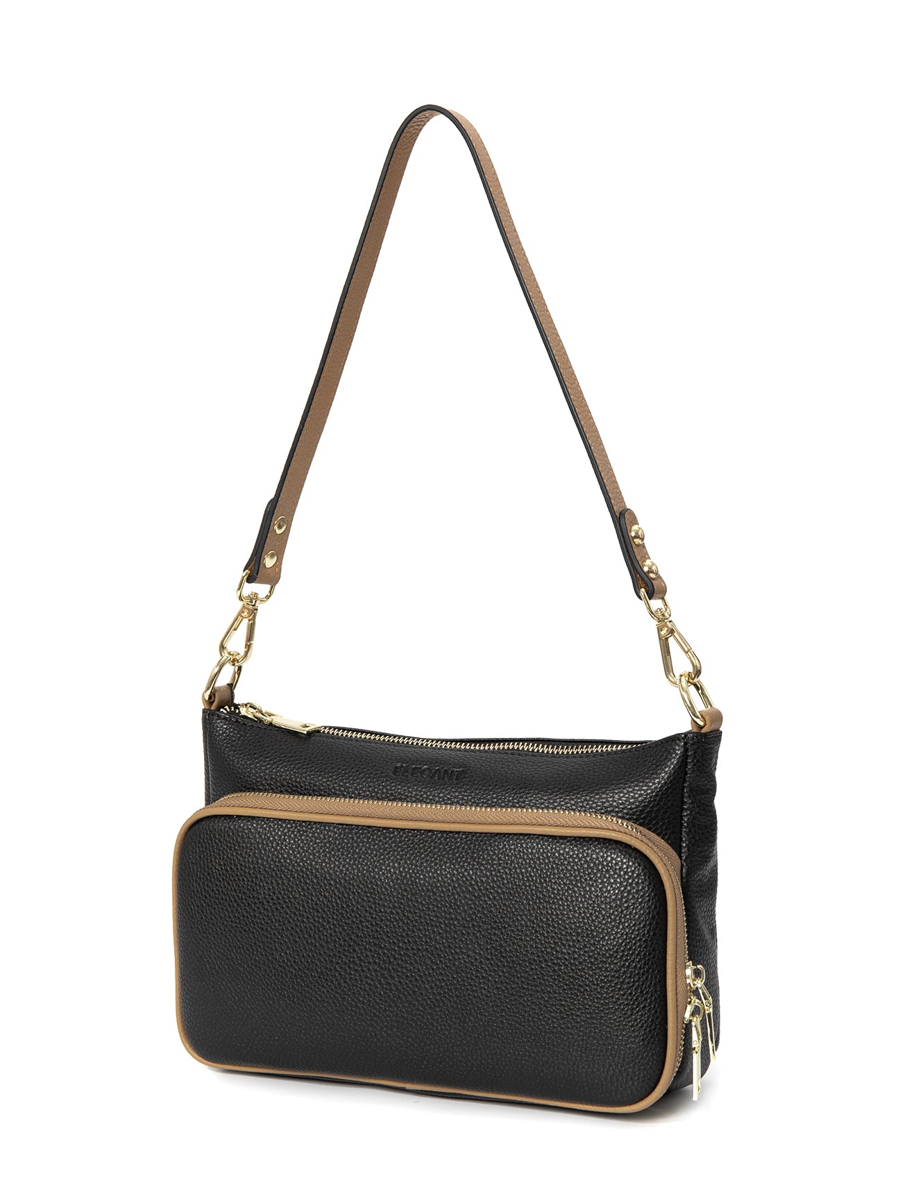 FELICITY LEATHER XBODY BAG- E1-0814A-BLK/CAM