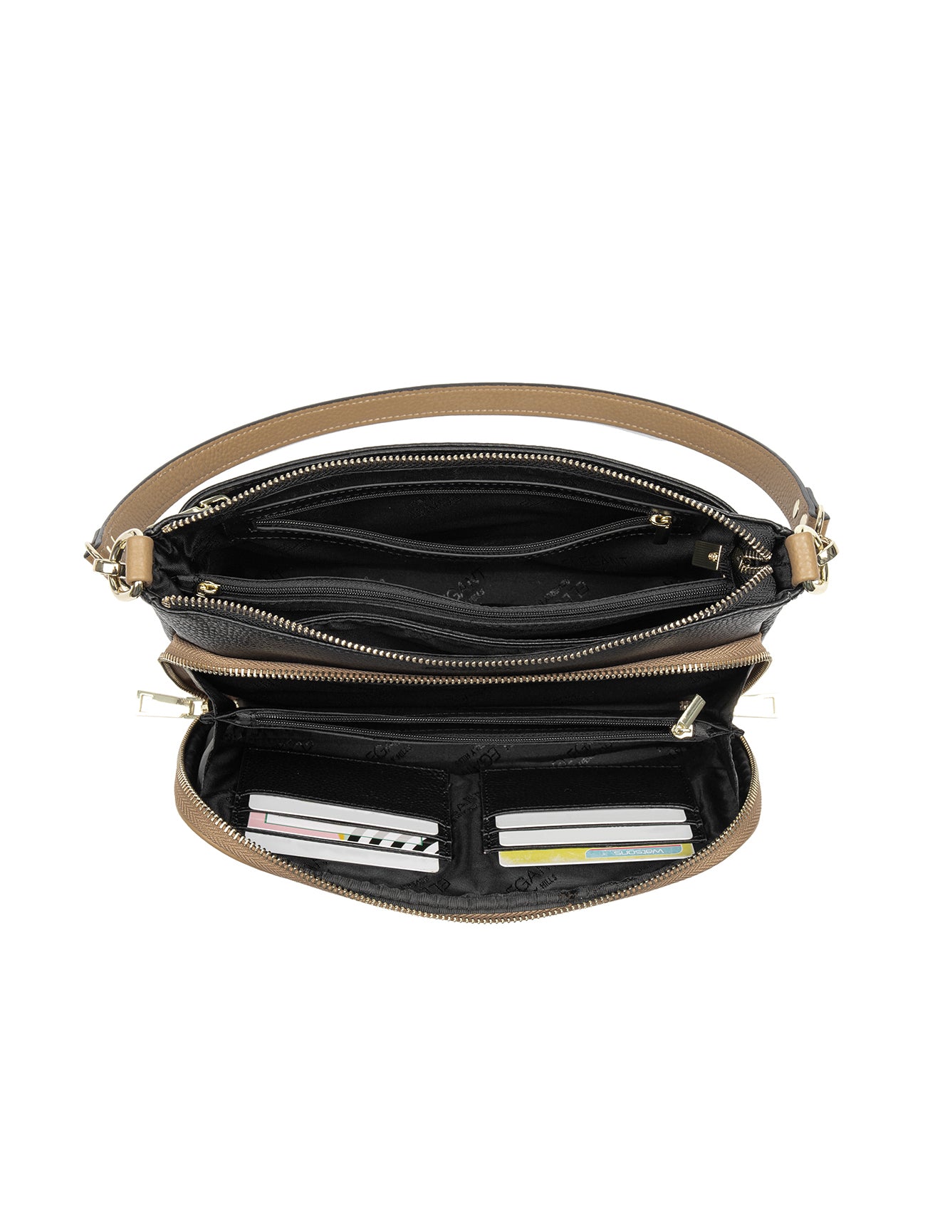 FELICITY LEATHER XBODY BAG- E1-0814A-BLK/CAM