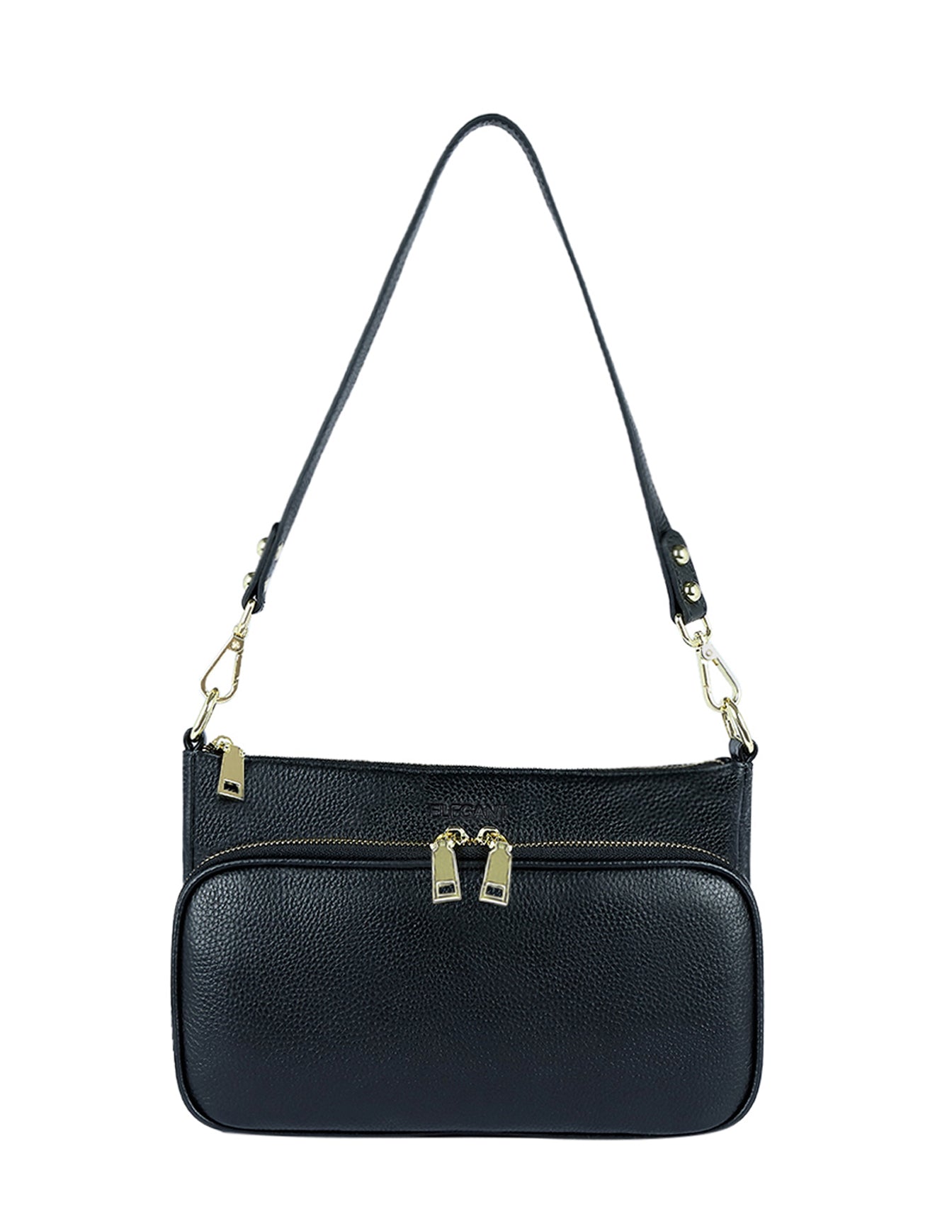 FELICITY LEATHER XBODY BAG- E1-0814A-BLK