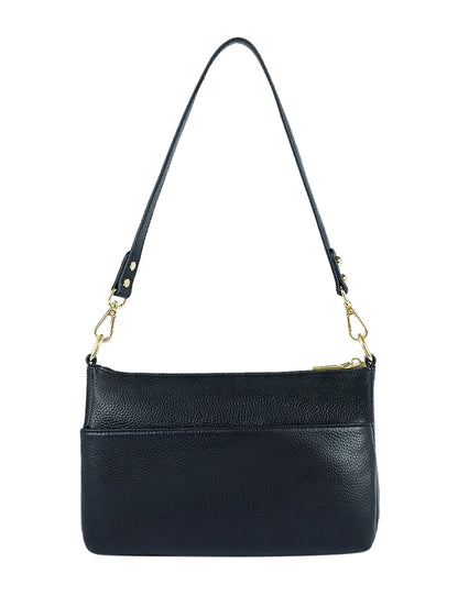 FELICITY LEATHER XBODY BAG- E1-0814A-BLK