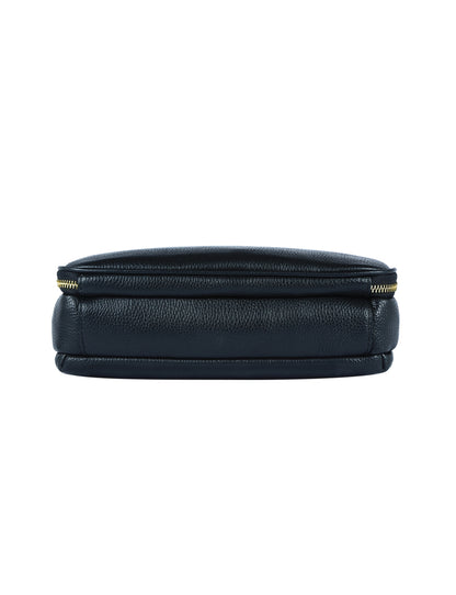 FELICITY LEATHER XBODY BAG- E1-0814A-BLK