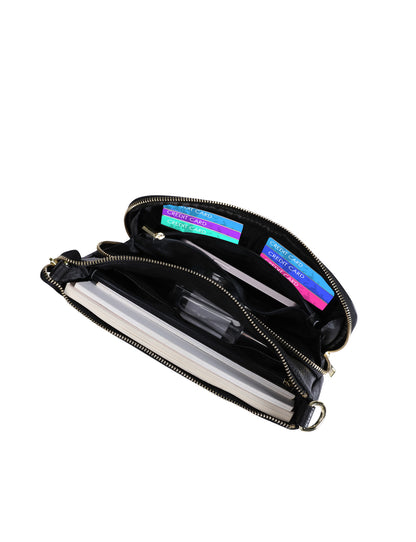 FELICITY LEATHER XBODY BAG- E1-0814A-BLK