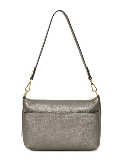 FELICITY LEATHER XBODY BAG- E1-0814A-PEWTER