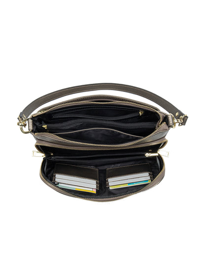 FELICITY LEATHER XBODY BAG- E1-0814A-PEWTER