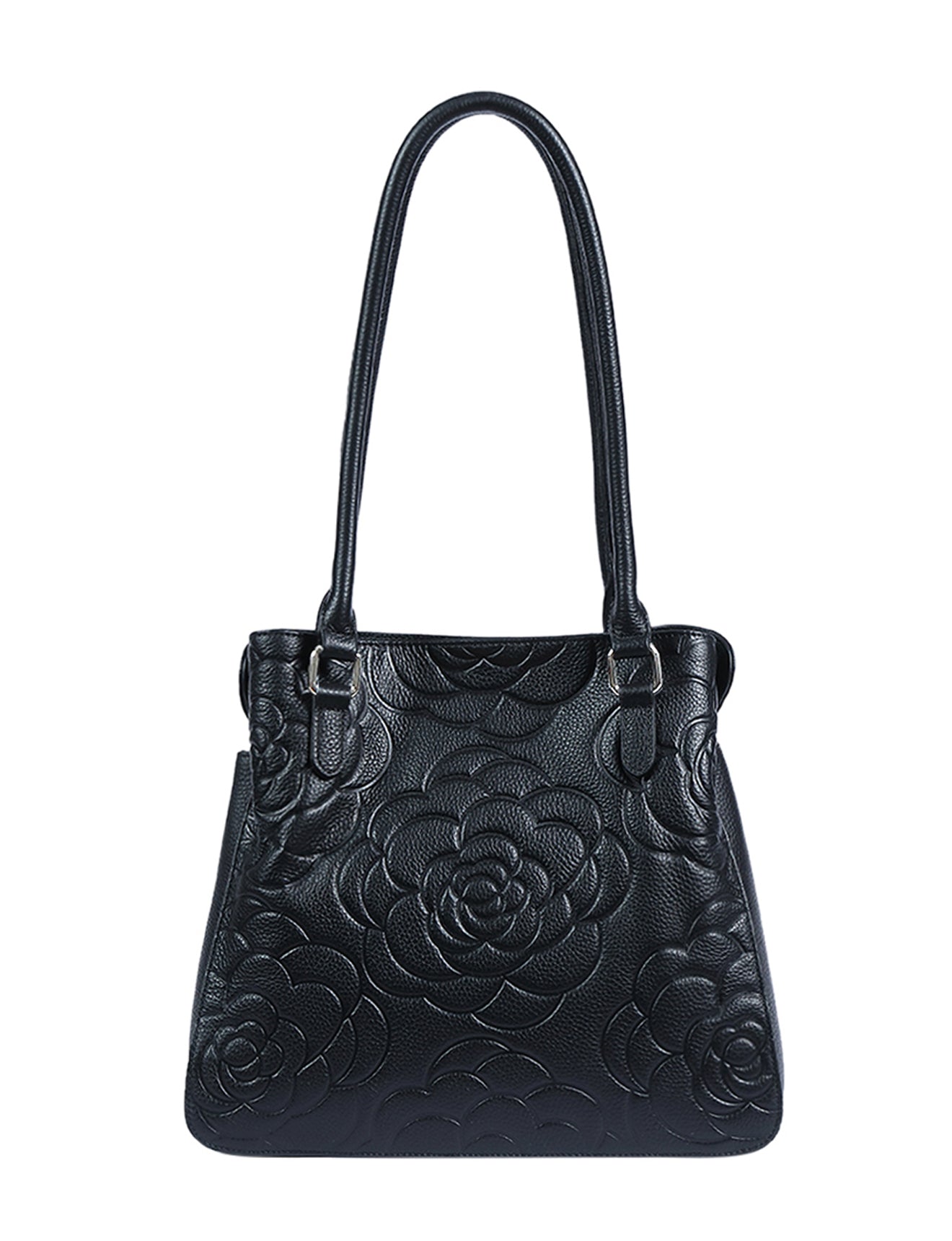 RAFAELLA LEATHER SHOULDER BAG- E1-0827-BLACK