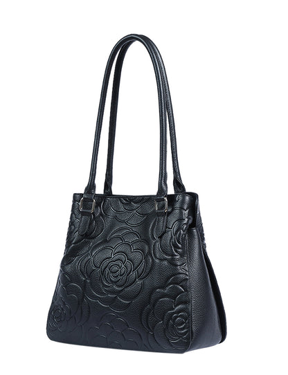 RAFAELLA LEATHER SHOULDER BAG- E1-0827-BLACK