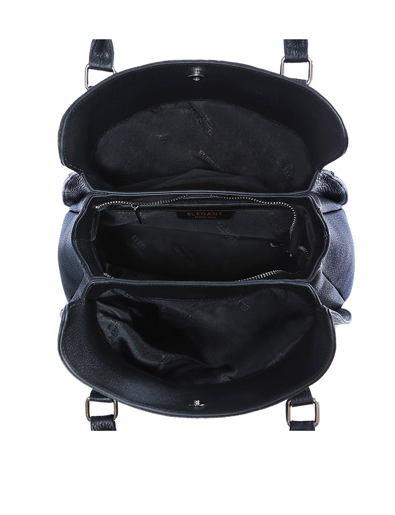 RAFAELLA LEATHER SHOULDER BAG- E1-0827-BLACK