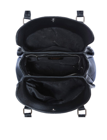 RAFAELLA LEATHER SHOULDER BAG- E1-0827-BLACK