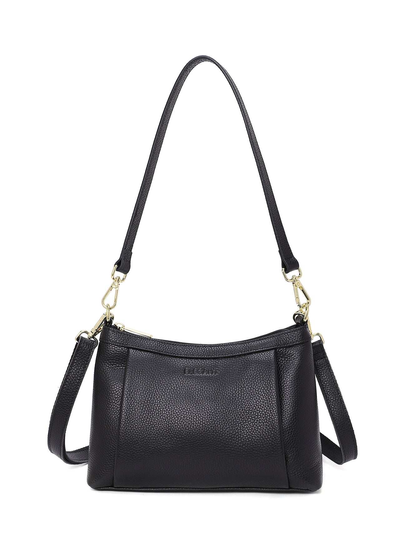 MARCIA LEATHER XBODY BAG- BLACK- E1-0830-BLK