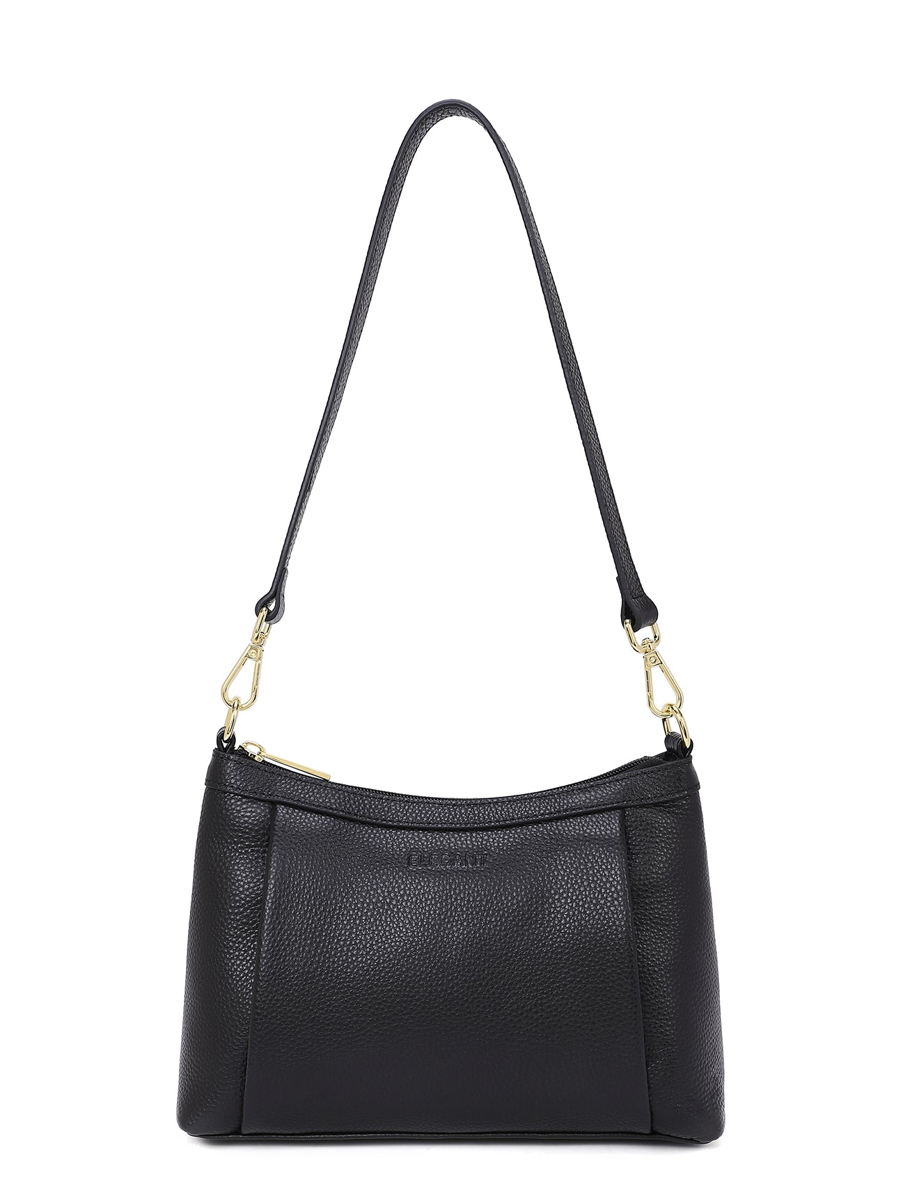 MARCIA LEATHER XBODY BAG- BLACK- E1-0830-BLK