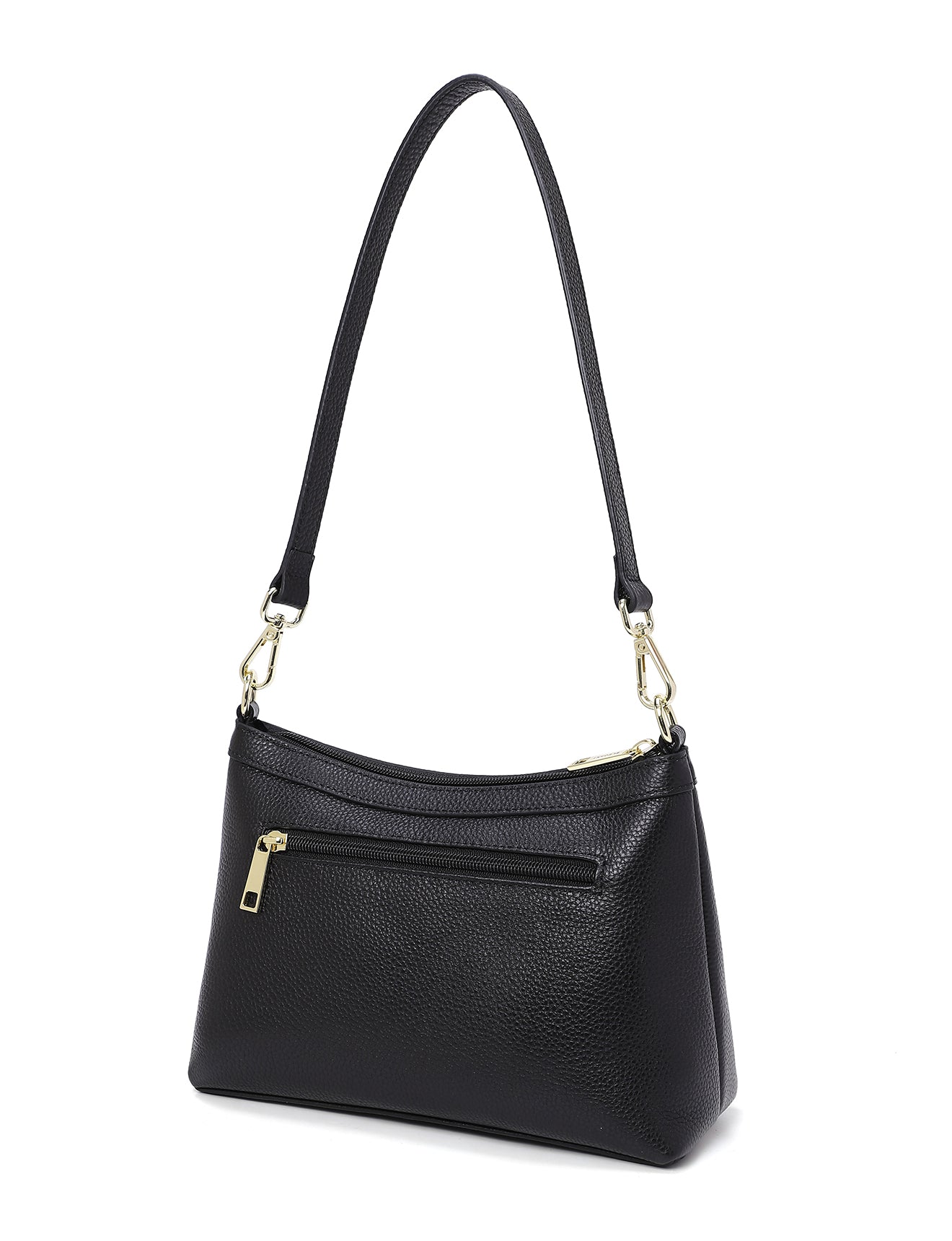 MARCIA LEATHER XBODY BAG- BLACK- E1-0830-BLK