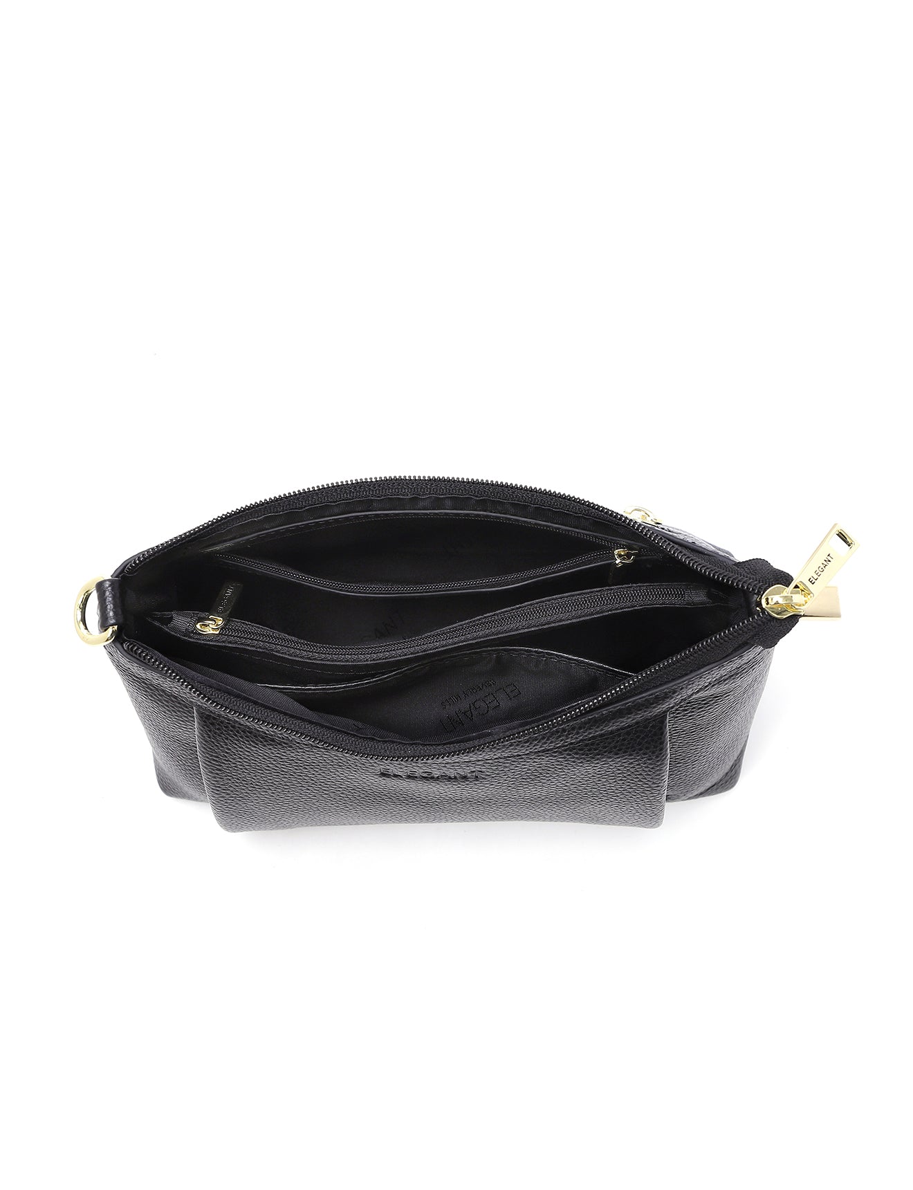 MARCIA LEATHER XBODY BAG- BLACK- E1-0830-BLK