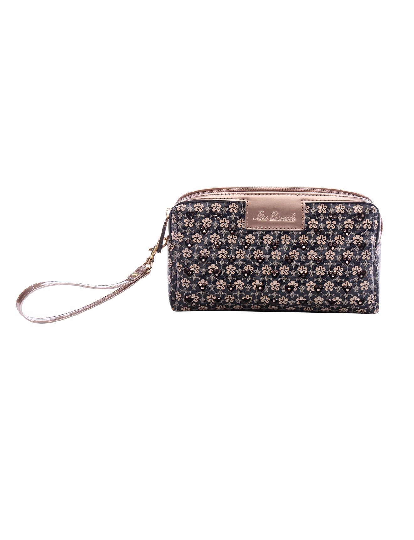Darcy Cosmetic Vegan Leather Bag in Black
