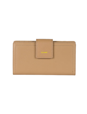 FAITH LEATHER TAB STYLE RFID WALLET- CAMEL-LOWER PRICE!
