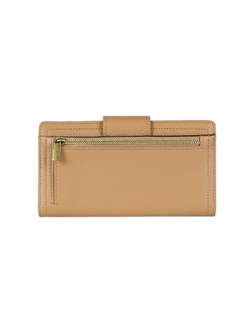 FAITH LEATHER TAB STYLE RFID WALLET- CAMEL-LOWER PRICE!