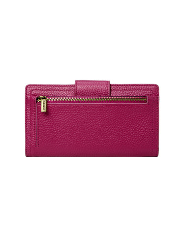 FAITH LEATHER TAB STYLE RFID WALLET- MAGENTA- LOWER PRICE!