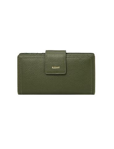 FAITH LEATHER TAB STYLE RFID WALLET- OLIVE- LOWER PRICE!