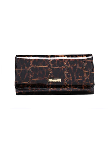 LEOPARD LARGE LEATHER RFID WALLET- WH701