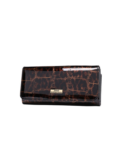LEOPARD LARGE LEATHER RFID WALLET- WH701