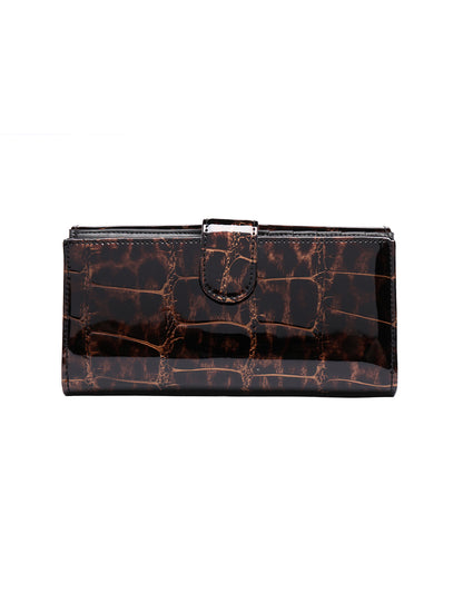 LEOPARD LARGE LEATHER RFID WALLET- WH701